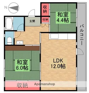 男山第三住宅204棟【4階】の間取り