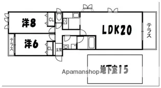 グランパティオ山之手【1階】の間取り
