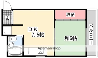 香里ロイヤルプラザ【6階】の間取り
