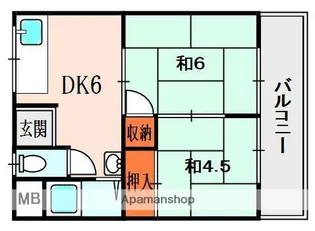 ユニメント鏡畑B棟【2階】の間取り
