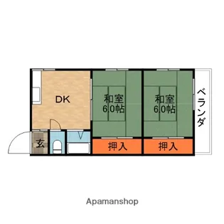 西禁野グリーンハイツ【2階】の間取り