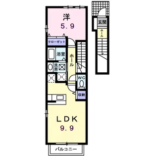 モルティ コートA【2階】の間取り