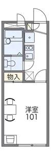 レオパレス香里【2階】の間取り