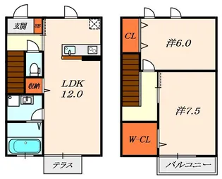 プランドールA・B・C棟【B103号室】の間取り