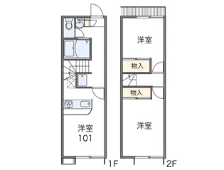 レオパレスジョリメゾン【1階】の間取り