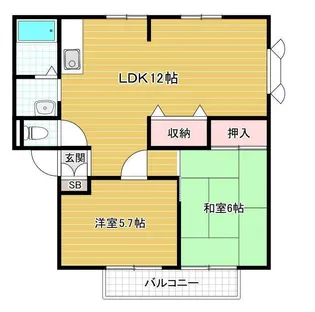 ルミエール(堀溝) B【1階】の間取り