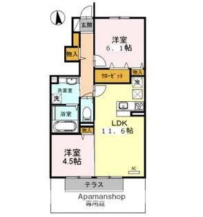 フェリーチェシゲノ A棟【1階】の間取り