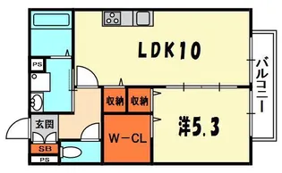 カーサ南野口【102号室号室】の間取り