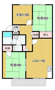 南ハイツ【101号室号室】の間取り