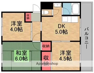 御殿山コーポ B棟【4階】の間取り
