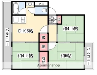 御殿山コーポ C棟【1階】の間取り