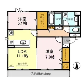 SUNNY TERRACE【3階】の間取り
