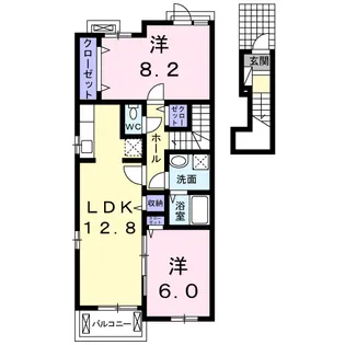 ルミエール藤阪【202号室】の間取り