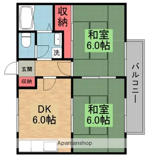 2DKの間取り画像