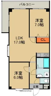 GLANZ三ツ島【3階】の間取り
