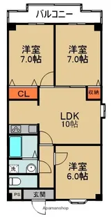 GLANZ三ツ島【5階】の間取り