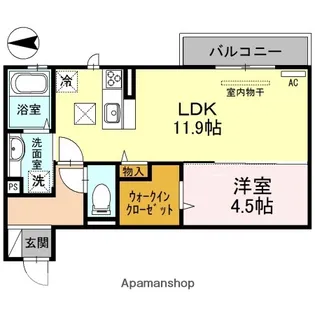イロアス大日【1階】の間取り