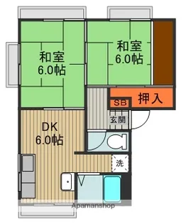 大枝ハイツ【3階】の間取り