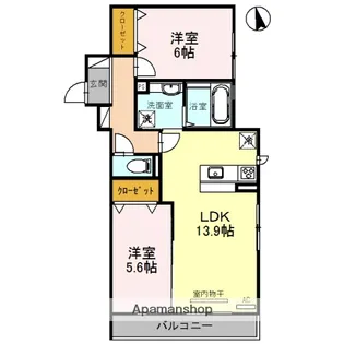 CREA南楠葉【2階】の間取り