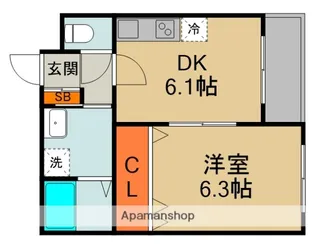 メゾンドフォンティーヌ【3階】の間取り