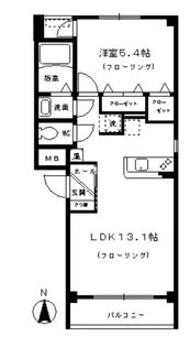 モンテローザ北斗町【1階】の間取り