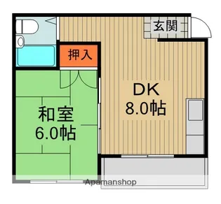 大久保大喜マンション【3階】の間取り