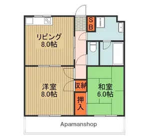 リーフハイツ【2階】の間取り