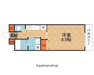 シャンテ?枚方磯島【3階】の間取り