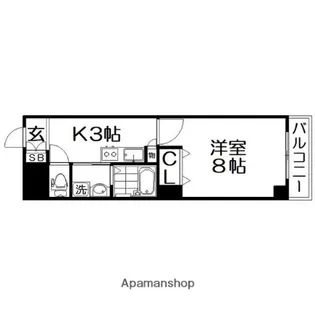 フリーディオ天の川【6階】の間取り