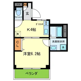 三栗三熊ハイツ【3階】の間取り