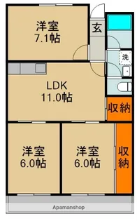 ハイメゾン岩田【3階】の間取り