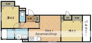 クリエオーレ藤阪元町【2階】の間取り
