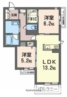シャーメゾン ヴィルグランディール【2階】の間取り