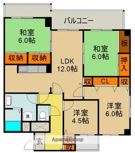 グランデージハヤミ【7階】の間取り