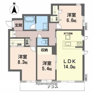 シャーメゾンアーモンド【1階】の間取り