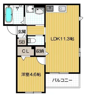 ハイツ ハナミズキ【302号室号室】の間取り