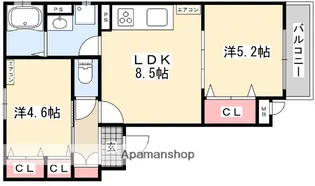 クリエオーレ上島町【1階】の間取り