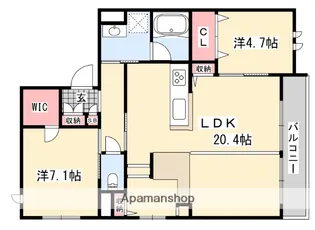 シャーメゾン小町【1階】の間取り
