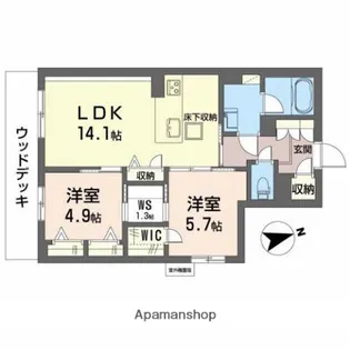 シャーメゾン プレミアス Ⅱ【1階】の間取り
