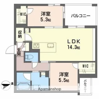 シャーメゾン プレミアス Ⅱ【2階】の間取り