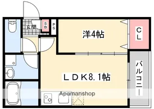 ジーメゾン渚元町クレサス【3階】の間取り