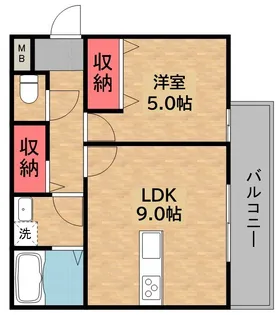 CHOU CHOU KUZUHA ASAHI【2階】の間取り