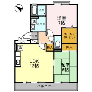 ドミール岡山手【2階】の間取り