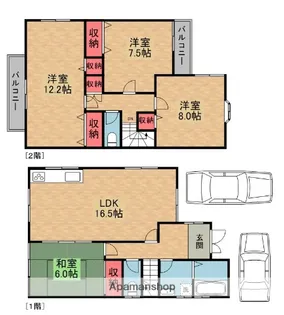 京都府京都市伏見区納所下野【一戸建】の間取り