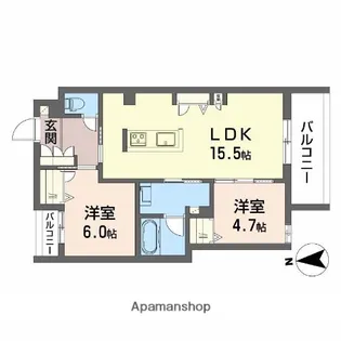 シャーメゾンフルリール【2階】の間取り