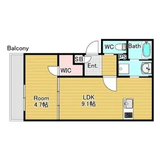 ジーメゾン枚方南中振【0102号室】の間取り