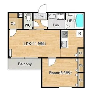 シエーナ楠葉ジェミオス【3階】の間取り