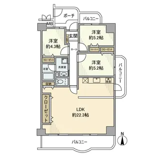 藤和守口ハイタウン【12階】の間取り