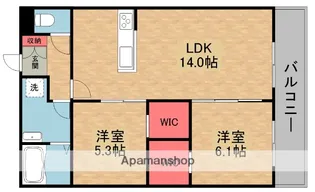 ソルサリエンテくずは【1階】の間取り