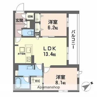 シャーメゾン スターセント【1階】の間取り